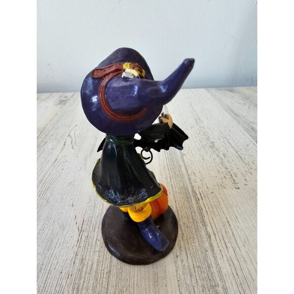 Halloween witch bat pumpkin figurine village decor statue reading as is - Picture 4 of 7